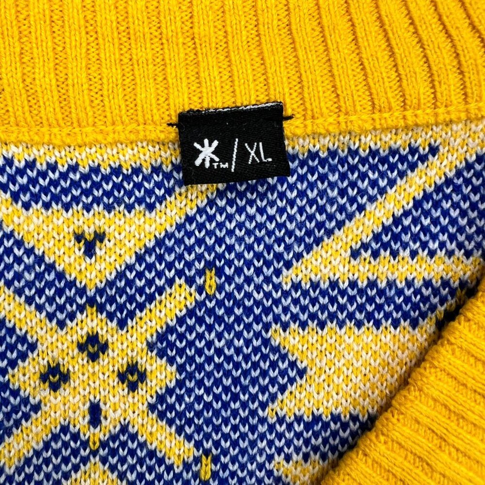 Golden State Warriors Ugly Xmas Sweater  Knit Plaid Retro Big Logo XL - Picture 6 of 11